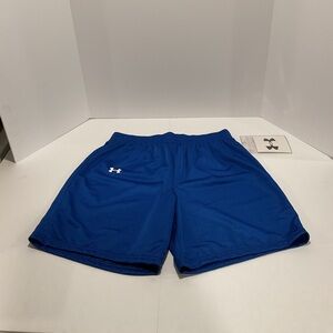 Under Armour Womens Large Blue Athletic Shorts Mesh Gym Running Workout